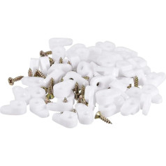 Sourcing map Stikla kronšteinu klipu komplekts, 11 mm x 20 mm skapja durvju klipi, plastmasas spoguļa turētājs 3 mm stiklam ar skrūvēm 50 gab.