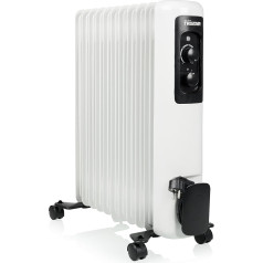 Tristar eļļas pildīts radiators KA-5181 - 3 siltuma iestatījumi Regulējams 2000W Max 11 Radiatori Balts