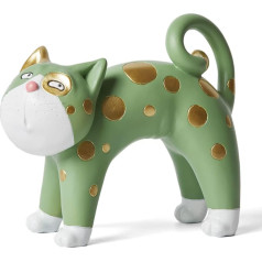 SEINHIJO Modern Sculpture Decor Cat Statue Figures Dzīvnieku dāvana Māksla Living Room Art Polyresin Ornament Green 16 cm