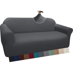 Granbest bieza dīvāna pārvalki, 3 sēdvietu stilīgs raksts Stretch Couch Covers neslīdošs dīvāna pārklājums ar elastīgu apakšdaļu dzīvojamai istabai Suņu mājdzīvnieku mēbeļu aizsargs (3 sēdvietas, pelēks)
