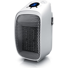 Brandson Ventilatora sildītājs Mini keramikas sildītājs - Digitālais displejs Temperatūras taimeris - Ventilators 400 W - Termostata aizsardzība pret pārkaršanu - Piespiedu gaisa padeve vannas istabai un guļamistabai