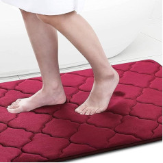 Homaxy Memory Foam vannas istabas paklājs, neslīdošs vannas paklājs, mīksts vannas paklājs, absorbējošs vannas paklājs, mazgājams, viegli kopjams dušas paklājs, 60 x 120 cm, vīna sarkans