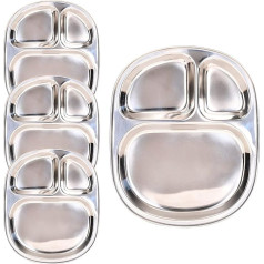 WG inc 3 in 1 Nerūsējošā tērauda 3 nodalījumi, sadalīti ovālajos paplātos, kas ideāli piemēroti kempingam, pusdienām, brokastīm, dzimšanas dienai, ģimenes pasākumiem (4)