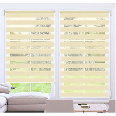 Kokorona dienas un nakts žalūzijas Zebra logu žalūzijas Dubultā slāņa auduma Zebra žalūzijas durvīm Gaismas filtrēšana Privātums Diena Nakts 60cm plats x 230cm garš bēšs