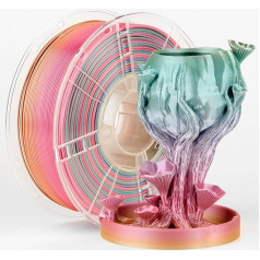 LVVJ3D Silk Rainbow PLA Filament 3D printera pavediens 1.75mm Rainbow PLA pavediens Silk Gloss PLA Filament +/-0.03mm Candy Rainbow PLA pavediens 1kg/Spool