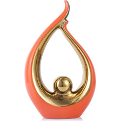 Mājas dekors Modern Abstract Art Orange Gold Ceramic Statue - galda dekori viesistabai Biroja kafijas galdiņš - galda dekors ēdamistabai TV statīvs - galda dekori kafijas galdam