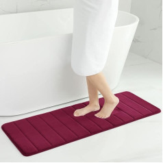 Homaxy Memory Foam vannas istabas paklājs, absorbējošs neslīdošs vannas paklājs, mazgājams vannas paklājs - 43 x 120 cm, vīna sarkans