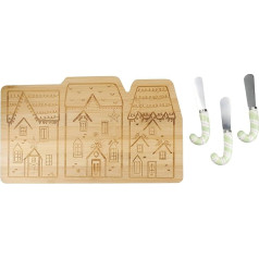 KitchenCraft Nutcracker Collection Bambusa sieru komplekts no 4 dāvanu kastītēm Keramikas brūns