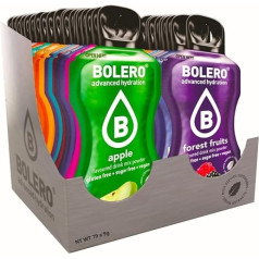 Bolero Drinks 79 Mix Box | 75 x 9 g, 3 x 8 g, 1 x 7 g vienā kastītē | Dzērienu pulveris | Mazkaloriju dzērieni, saldināti ar stēviju | Nesatur cukuru un lipekli | Vegāns