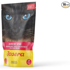 Josera Filejas vistas fileja ar liellopu gaļu 16 x 70 g Mitrā kaķu barība