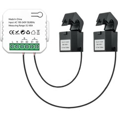 Jikoiuty Überwachen Sie Den Erzeugten und Verbrauchten Solarstrom mit Einem Messgerät + Zangen-App AC110V 240V (2CT)