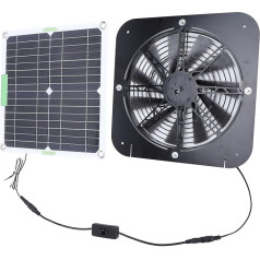 Solar Powered Extractor Fan, 13.5 Inch, 100 W, 11 Inch, Monocrystalline Solar Panel Solar Fan with Bracket, Solar Extractor Fan, Solar Powered Fan for