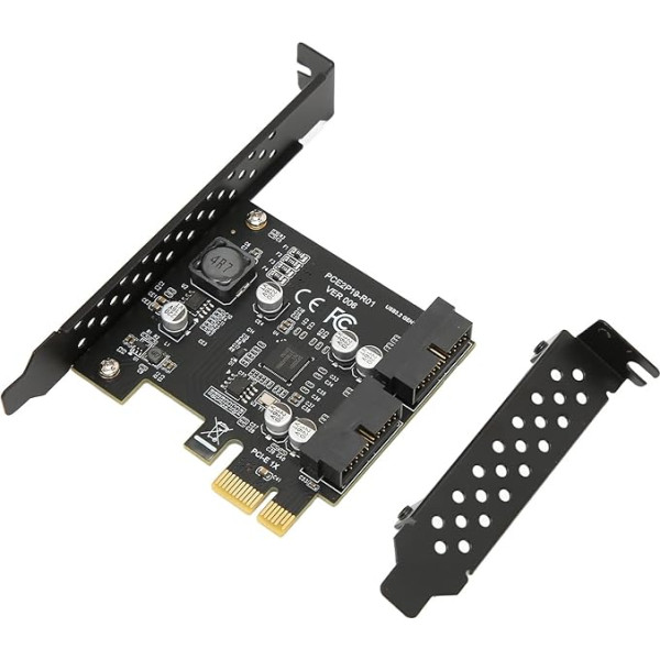 ciciglow PCIE USB 3.2 paplašināšanas karte High Speed USB 3.2 Front GEN1 Dual Port Riser (19PIN Black Board)