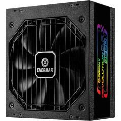 ENERMAX Revolution D.F. X ARGB ATX3.0 PCI-e 5.0 Compact Gaming & Streaming PC barošanas bloks 1650W 80Plus Gold (pilnībā modulārs, 2 x 12VHPWR, daļēji bez ventilatora), ERT1650EWT, melns