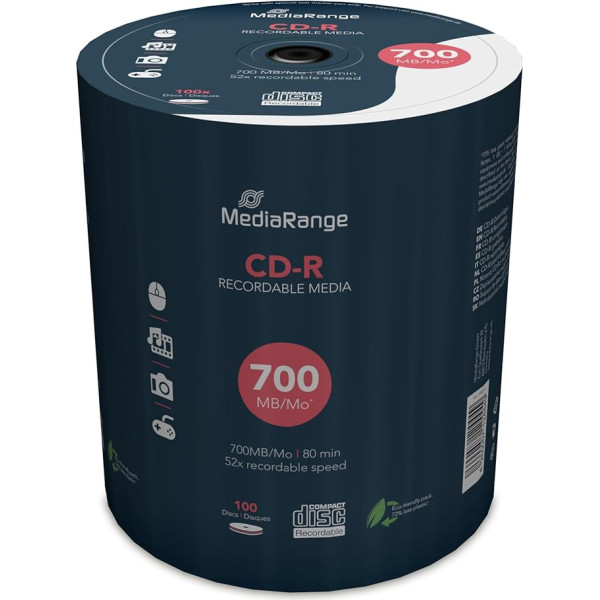 MediaRange CD-R 52x 700MB/80min Cake 100 MR204