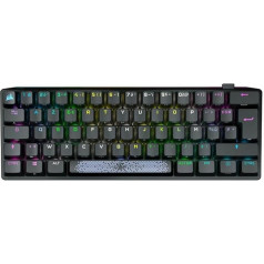 Corsair K70 Pro Mini bezvadu RGB 60% mehāniskā spēļu tastatūra - Cherry MX sarkanie slēdži - PBT taustiņu vāciņi Double-Shot - saderīga ar iCUE - PC, Mac, PS5, PS4, Xbox - AZERTY FR - melna