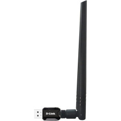 D-Link DWA-137 N300 High-Gain Wi-Fi USB adapteris (USB 2.0, noņemama High-Gain antena, WPS, saderīgs ar Windows, MacOS un Linux)