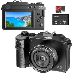 Vmotal 4K digitālā kamera ar SD karti / 3,0 collu ekrāns / kompakta kamera YouTube video blogiem