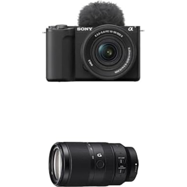 Sony Alpha ZV-E10 II APS-C bezspoguļa video kamera ar 16-50 mm f/3.5-5.6 jaudas tālummaiņu (4K60p video, 4:2:2 10Bit ierakstīšana, 26 MP, uzlabota digitālā stabilizācija, reāllaika automātiskā acu fokusēšana) +