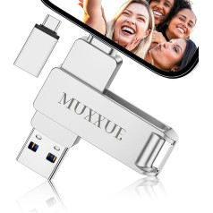 64 GB USB zibatmiņas karte iPhone MUXXUE Memory Stick iPhone USB zibatmiņas karte iPhone iPad iPad Mac Mac Android dators ar iOS C tipa USB Kopēt fotoattēlus un videoklipus bez lietotnes lejupielādes