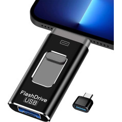 512G USB zibatmiņas karte iPhone, 4-in-1 atmiņas karte iOS/Android/Pad/Laptop/PC, USB zibatmiņas karte mobilajam tālrunim, datu/attēlu/filmu kopēšana ar vienu klikšķi