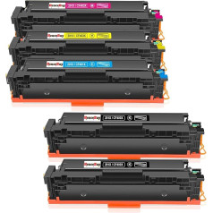 HenceBuy 201X toneris saderīgs ar HP 201X CF400X 201A CF400A toneri priekš HP Color Laserjet Pro MFP M277dw M277n M277 M277 M277 M277c6 M274n Laser Jet Pro M252dw M252n M252 (melns, zils, dzeltens, dzeltens, purpursarkans, 5 gab.)