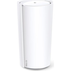 TP-Link Deco XE200 Mesh WLAN komplekts (1 iepakojums), Wi-Fi 6E AXE11000 trīsjoslu tīkla retranslators un maršrutētājs, 16 plūsmas, 1 x 10G ports + 2 x 1G porti, 8 x 8 MU-MIMO, ieteicams mājokļiem ar 2-3 telpām