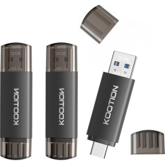 KOOTION USB zibatmiņas karte 32 GB, 3 USB C 32G Stick OTG 3.0 Memory Stick 2-in-1 USB 32G zibatmiņas disks C tipa zibatmiņas diskam 32 GB, kas paredzēts datoram/Laptop, C tipa mobilajam tālrunim