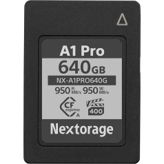 Nextorage Japanese Manufacturer CFexpress Type A 640GB VPG400 Read Max 950MB/s Write Max 950MB/s pSLC Sony Alpha Series Compatibility 4K/8K Recording RAW Recording NX-A1PRO640G Memory Card