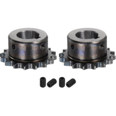 QUARKZMAN ISO/DIN 06B-1 B tipa rullīšu rullīšu rullīšu ķēdīte ar 20 mm diametru, 3/8 collu gradācija, A3 tērauda viena stieņa rullīšu rullīšu rullīšu ķēdīte, rūdīta, 16 zobi, 2 gab. iepakojumā
