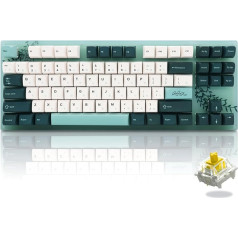 Womier K87 TKL mehāniskā tastatūra, vadu tastatūra ar karstu nomaiņu, 80% RGB tastatūra ar botāniskajiem taustiņiem PC Mac PS4 Xbox klēpjdatoriem, Gateron G Pro Yellow Switch