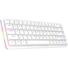 Rampage Rebel White Low Profile Blue Switch US Layout Rainbow mehāniskā spēļu tastatūra