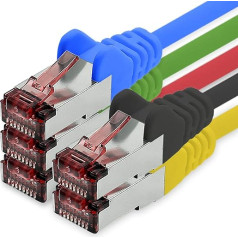 1CONN Cat6 tīkla kabelis 5 x 2 m Krāsa 5 Ethernet kabelis LAN kabelis Cat6 LAN tīkla kabelis Sftp Pimf Patch kabelis 1000 Mbit s