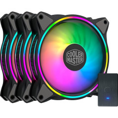 Cooler Master Master Fan MF120 Halo Duo Ring Addressable RGB Lighting 120mm absorbējošs gumijas spilventiņi PWM statiskā drukāšana datora korpusam un šķidruma radiatoram