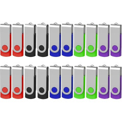 USB zibatmiņas 8 GB 20 dažādu krāsu AreTop Memory Stick USB 2.0 pildspalvu diski 360° rotējošs metāla dizains ar cilpām datu glabāšanai