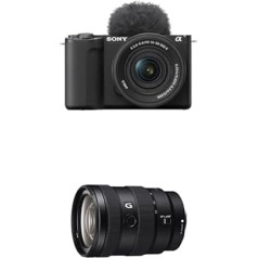 Sony Alpha ZV-E10 II APS-C bezspoguļa videokamera ar 16-50 mm f/3,5-5,6 jaudas tālummaiņu (4K60p video, 4:2:2 10Bit ierakstīšana, 26 MP, automātiskā acu fokusēšana) Komplektā ietilpst SEL1655G