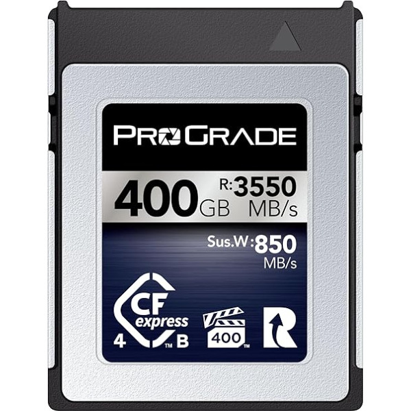 ProGrade digitālā atmiņas karte - CFexpress 4.0 B tipa karte kamerām | Optimizēta ekspress failu pārsūtīšanai un lieliem datu krājumiem | 400 GB Iridium Series