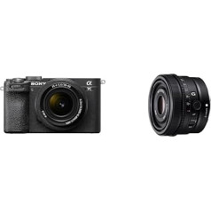 Sony Alpha 7C II bezspoguļa pilna kadra kamera ar SEL2860 un SEL50F25G (33 MP, reāllaika autofokuss, 10 BPS, 4K video, noliektais LCD skārienjūtīgais ekrāns), melna