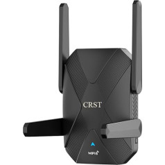 CRST WiFi 6 WLAN pastiprinātājs WLAN Repeater AX1500 Dual Band 1201Mbit/s 5GHz & 300Mbit/s 2.4GHz, WiFi Extender ar Gigabit Port, interneta pastiprinātājs, saderīgs ar visiem WLAN maršrutētājiem, ZD-L76