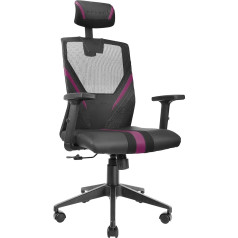 MARSGAMING Mars Gaming MGC-Ergo Purple, ergonomisks spēļu krēsls, elpojošs tīkls, regulējams kakla + jostas balsts + roku balsti