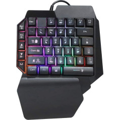 Tonysa vienas rokas spēļu tastatūra, vadu spēļu tastatūra, ABS 2 krāsu iesmidzināšanas taustiņš USB 39 taustiņi, gaismas efekti, mehāniskā tastatūra PUBG spēlēšanai