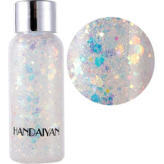 Glitter Gel Mermaid Sequins Glitter Liquid for Face Hair Hair Body Nails Cosmetics 35 g Long Lasting Sparkling for Festival Party Make-Up Decoration