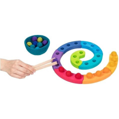 goki 58354 - Colour Sorting Game and Advent Spiral - Made of High-Quality Wood and Wool Felt - goki Evolution - Montessori Toy - Made in Europe