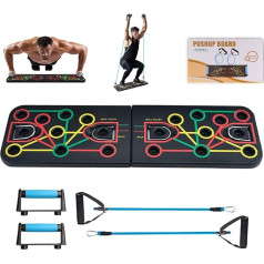 Unipampa Liegestützbrett Fitnessgeräte für Zuhause, Liegestütz-Brett Multifunktions, Push Up Board, Liegestützgriffe für Arm/Brust/Schulter Training, Resistance Bands, Kunststoff ABS, für MännerFrau