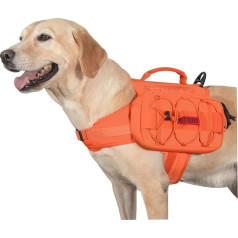 OneTigris Mammoth Dog Backpack 2.0 Version Tear Camping Hiking Dog Backpack for M/L Size Dogs (L, Orange)