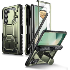 i-Blason priekš Samsung Galaxy Z Fold 6 korpuss ar S Pen turētāju, [ar rūdīta stikla ekrāna aizsardzību], militārais mobilo tālruņu korpusa bampera aizsargvāciņš [Armorbox] ar statīvu priekš Z Fold 6