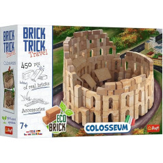 Ķieģeļu triks Trefl - Ķieģeļu triks Ceļojumi: Ķieģeļu ceļojums - Celtniecība ar ķieģeļu ceļojumu, Kolosejs, EKO ķieģeļu ķieģeļi, 450 klucīši, vairākkārt lietojami, radošs komplekts bērniem no 7 gadu vecuma