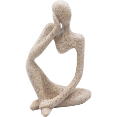 Dnoifne Thinking Sculptures Abstract Style Sandstone Resin Thinker Statue Ornaments Housewarming Gifts Living Room Dining Desk Decorations (Right, Large)