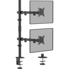 WORLDLIFT Monitoru stiprinājums 2 monitoriem Vertikāls (80 cm stienis) Augstuma regulējams statīvs 17 - 32 collu ekrāniem VESA 75/100 8 kg kravnesība