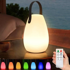 gaismas cerēt LED akumulatora āra lampa ar tālvadības pulti Dimmable galda lampa bezvadu 8 krāsas un silti balta IP44 ūdensizturīga USB-C kempinga lampa āra, dārza, terases, pusdienu galda, bāra gaismai 14 x 20